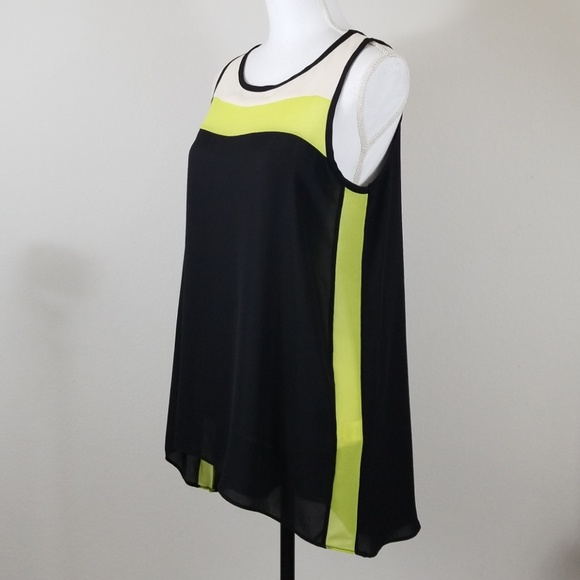 Atina Christina Highlow Tank Top Sheer Blouse C4 - Picture 2 of 8